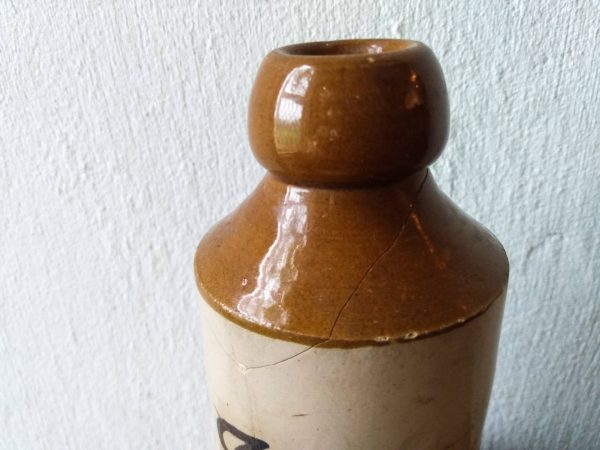 Close up idris ginger beer bottle. Vintage Stoneware Bottles / Rustic Decor by a Hopeful Home webshop for rustic vintage homeware.