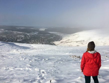 Me in the snow on top of a mountain looking out at view. A look back at 2020: Growth. By a Hopeful Home.