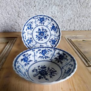 Featured image of ironstone blue white bowl and plate by a Hopeful Home Webshop.