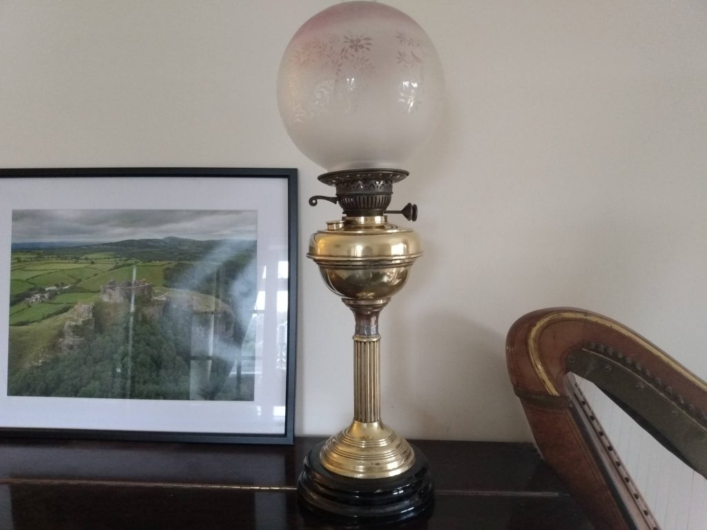 Brass lamp after polishing. Non-Toxic Brass Cleaner by a Hopeful Home.