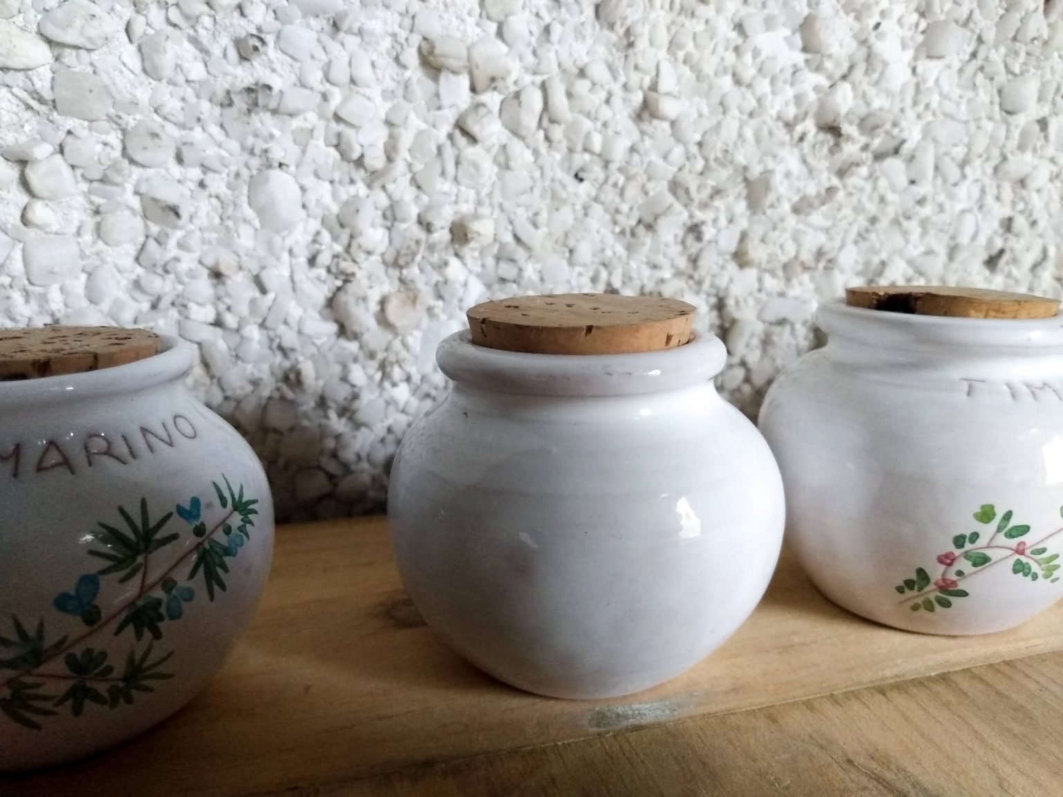 5 Vintage Ceramic Spice Jars with Cork Lids a Hopeful Home